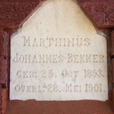 BEKKER Marthinus Johannes 1893-1901