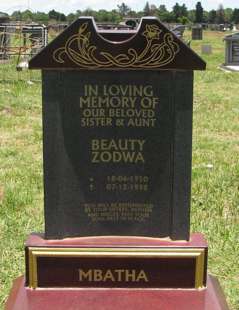 MBATHA Beauty Zodwa 1950-1998