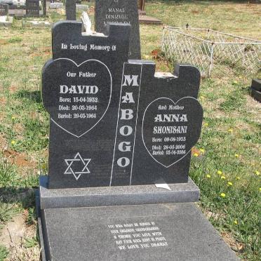 MABOGA David 1932-1964 &amp; Anna SHONISANI 1935-2006