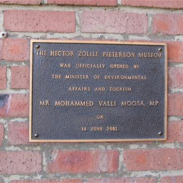 02. Plaque on Hector Zolile PIETERSON Museum