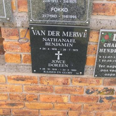 MERWE Nathanael Benjamin, van der 1916-1975 &amp; Joyce Doreen 1919-1999