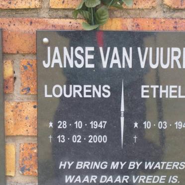 VUUREN Lourens, Janse van 1947-2000 &amp; Ethel 1948-