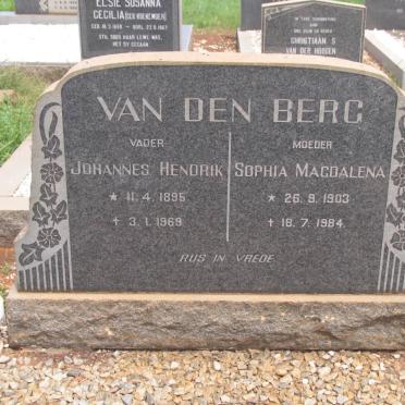BERG Johannes Hendrik, van den 1895-1969 &amp; Sophia Magdalena 1903-1984