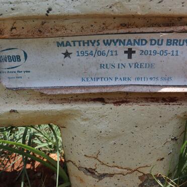 BRUYN Matthys Wynand, du 1954-2019