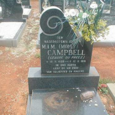 CAMPBELL M.I.M. nee DU PREEZ 1928-1991