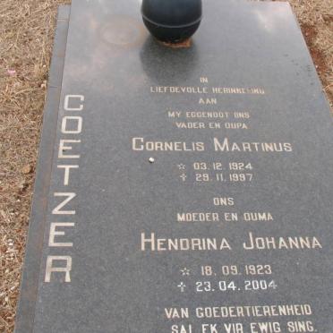COETZER Cornelis Martinus 1924-1997 &amp; Hendrina Johanna 1923-2004