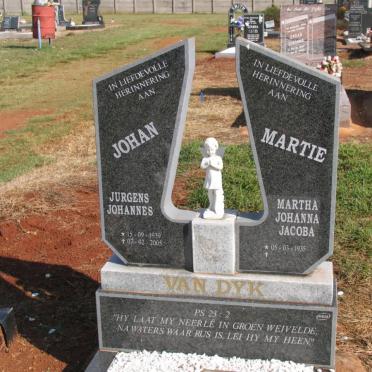 DYK Jurgens Johannes, van 1939-2005 &amp; Martha Johanna Jacoba 1935-