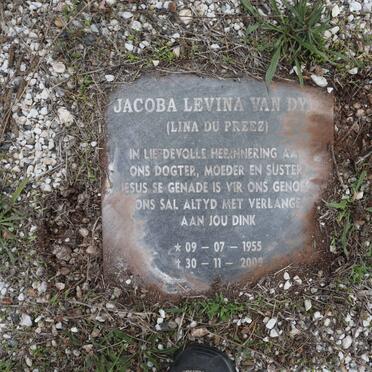 DYK Jacoba Levina, van nee DU PREEZ 1955-2009