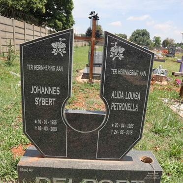 DELPORT Johannes Sybert 1955-2019 & Alida Louisa Petronella 1966-2018