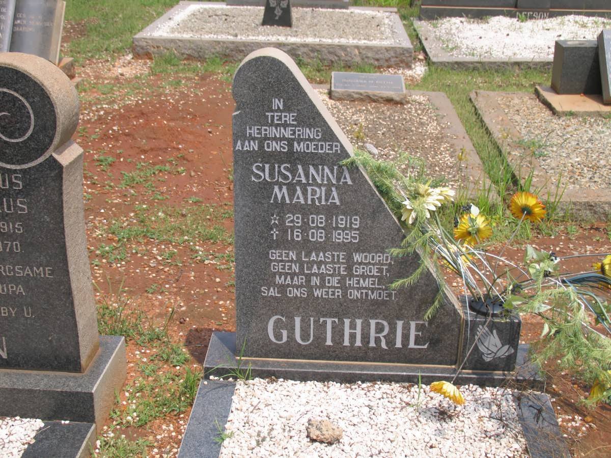 GUTHRIE Susanna Maria 1919-1995