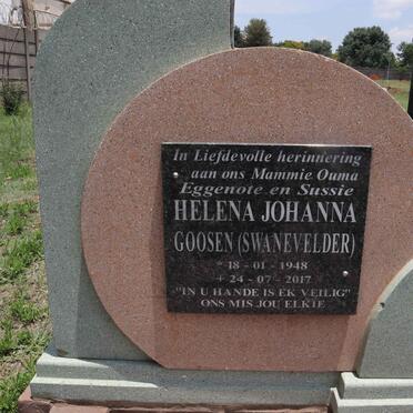 GOOSEN Helena Johanna nee SWANEVELDER 1948-2017