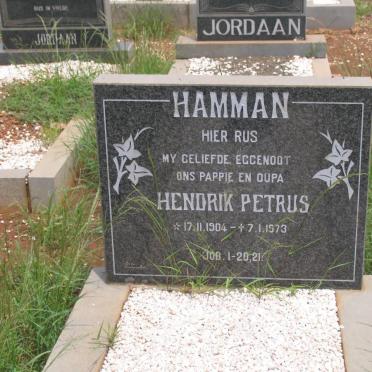 HAMMAN Hendrik Petrus 1904-1973