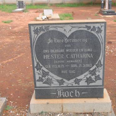KOCH Hester Catharina nee NIEMANDT 1879-1963