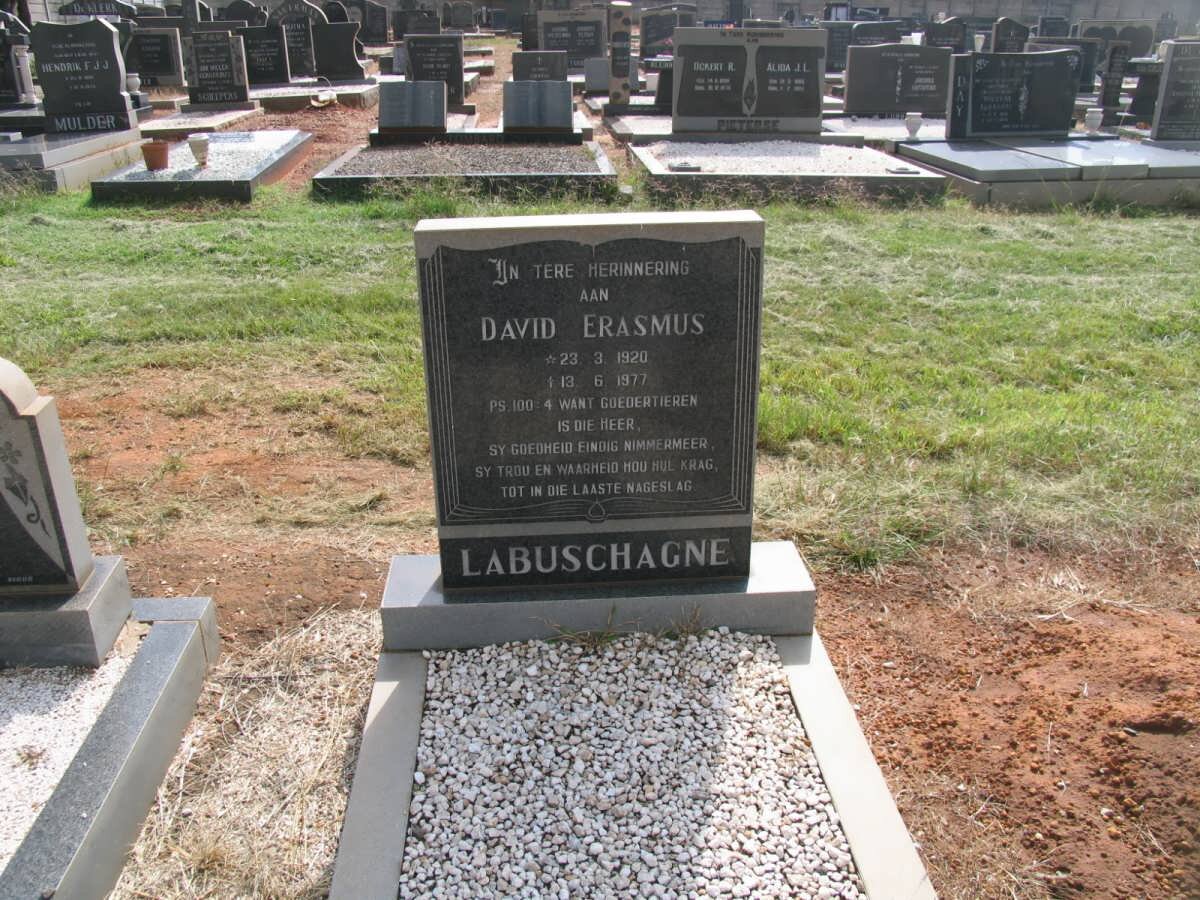 LABUSCHAGNE David Erasmus 1920-1977