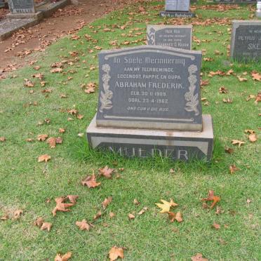 MULDER Abraham Frederick 1909-1962