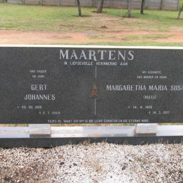 MAARTENS Gert Johannes 1905-1988 &amp; Margaretha Maria Susanna 1906-1987