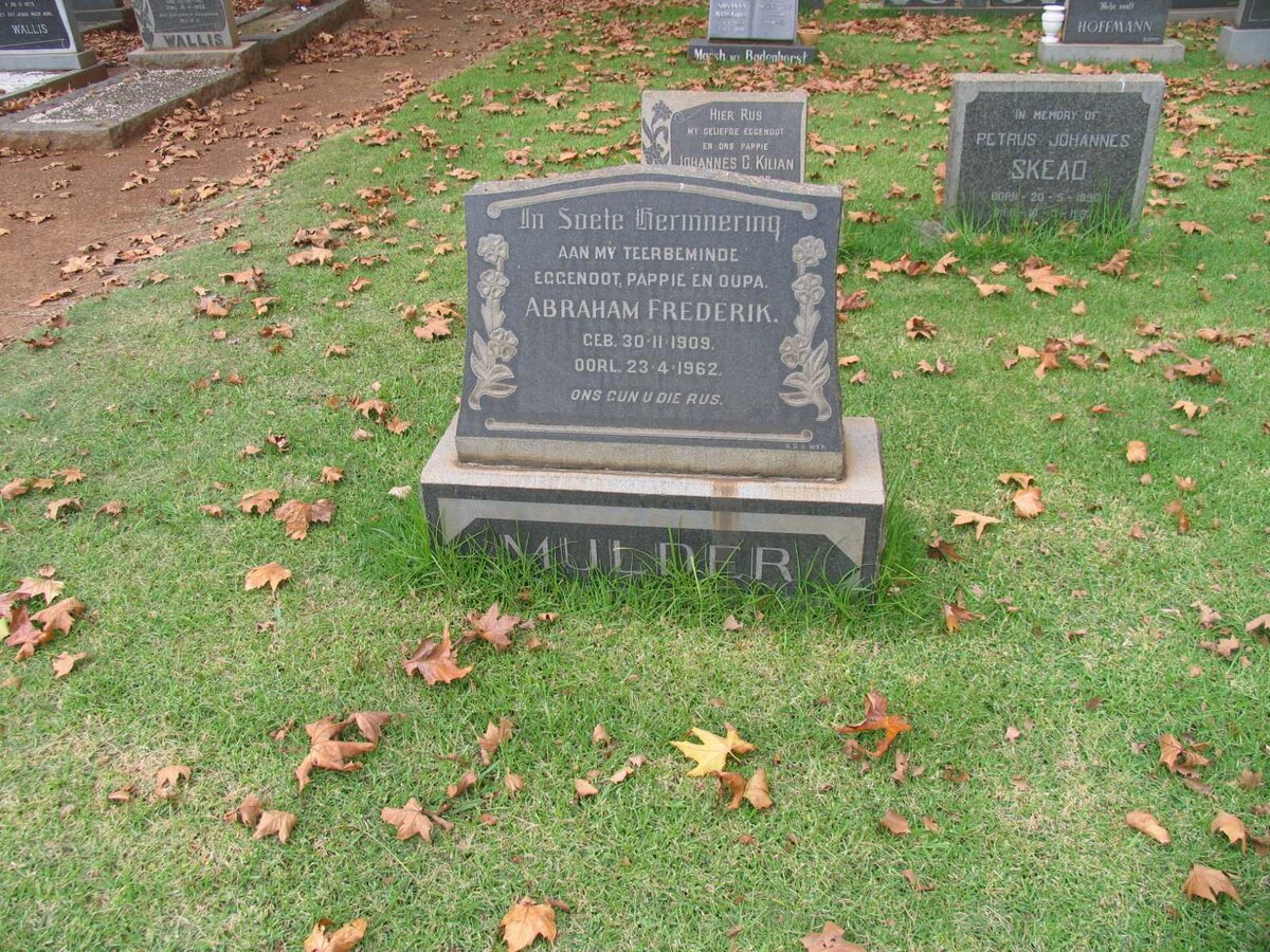 MULDER Abraham Frederick 1909-1962