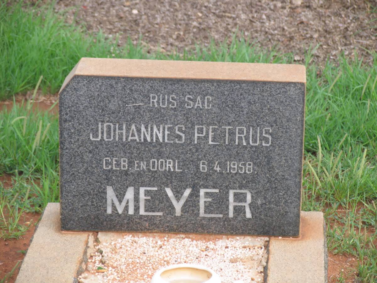MEYER Johannes Petrus 1958-1958