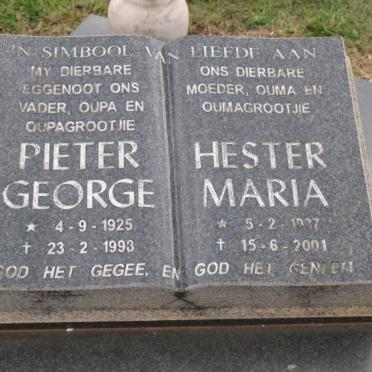 NIEKERK Pieter George, van 1925-1993 &amp; Hester Maria 1937-2001 