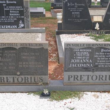 PRETORIUS Jannie 1923-1983 &amp; Johanna Jacomina 1923-1996