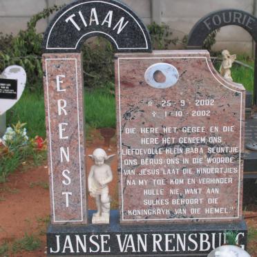 RENSBURG Erenst, Janse van 2002-2002