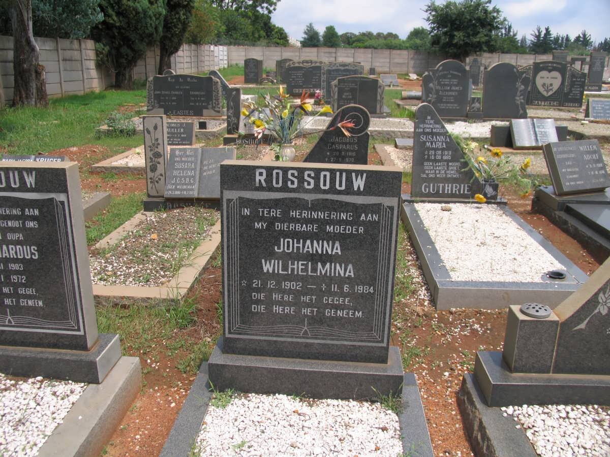 ROSSOUW Johanna Wilhelmina 1902-1984