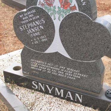 SNYMAN Stephanus Jansen 1953-1996