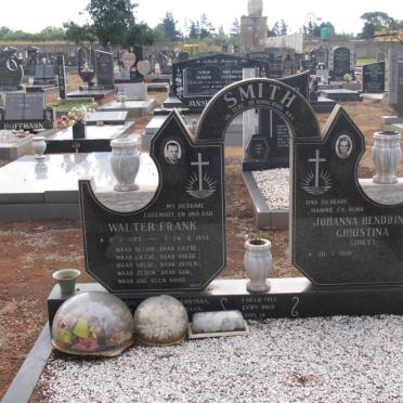 SMITH Walter Frank 1927-1994 &amp; Johanna Hendrina Christina 1932-