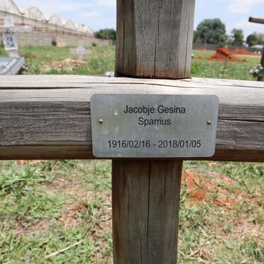 SPARRIUS Jacobje Gesina 1916-2018