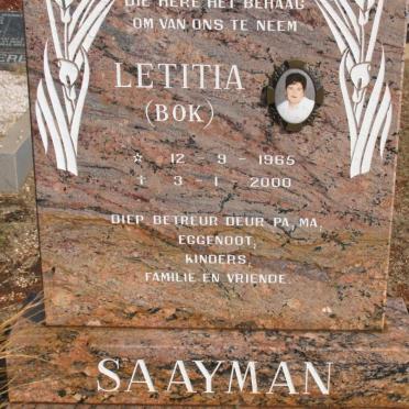 SAAYMAN Letitia 1965-2000