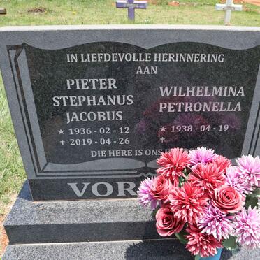 VORSTER Pieter Stephanus Jacobus 1936-2019 & Wilhelmina Petronella 1938-