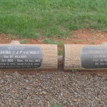 WALT Johannes P., v.d. 1904-1977 &amp; Catharina J.J.P. DE VILLIERS 1906-1965