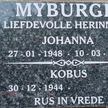 MYBURGH Kobus 1944-  & Johanna 1948-2023