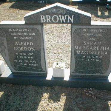 BROWN Alfred Gordon 1905-1990 &amp; Sarah Margaretha Magdalena 1909-2001