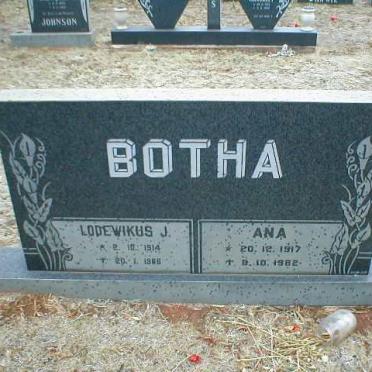 BOTHA Lodewikus J. 1914-1986 &amp; Ana 1917-1982