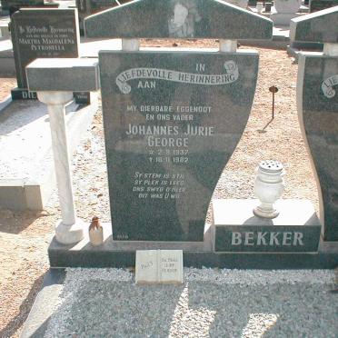 BEKKER Johannes Jurie George 1937-1982