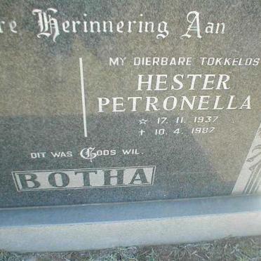 BOTHA Hester Petronella 1937-1987