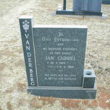 BERG Jan Gabriel, van der 1926-1986