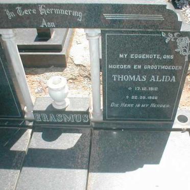 ERASMUS Thomas Alida 1912-1986