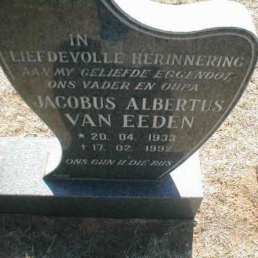 EEDEN Jacobus Albertus, van 1933-1992