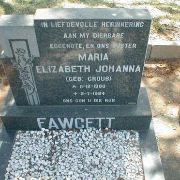 FAWCETT Maria Elizabeth Johanna geb. CROUS 1900-1984