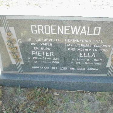 GROENEWALD Pieter 1925-1998 &amp; Ella 1933-1988
