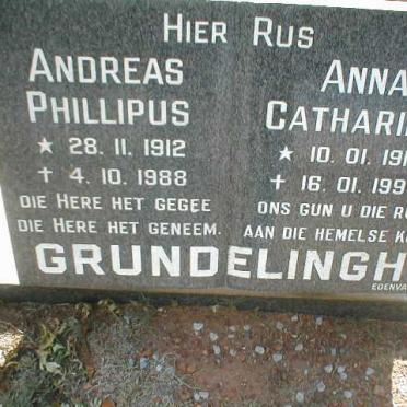 GRUNDELINGH Andreas Philippus 1912-1988 &amp; Anna Catharina 1913-1997