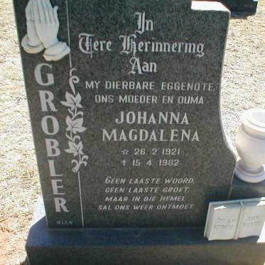 GROBLER Johanna Magdalena 1921-1982