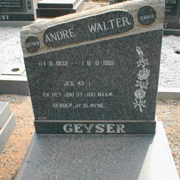 GEYSER Andre Walter 1932-1981