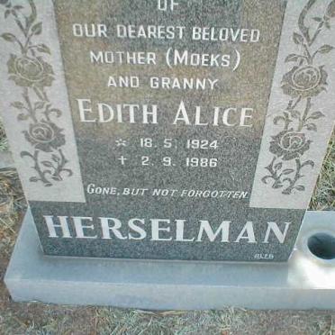 HERSELMAN Edith Alice 1924-1986