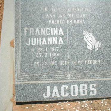 JACOBS Francina Johanna 1917-1989