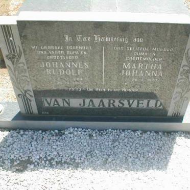 JAARSVELD Johannes Rudolf, van 1914-1986 &amp; Martha Johanna 1920-