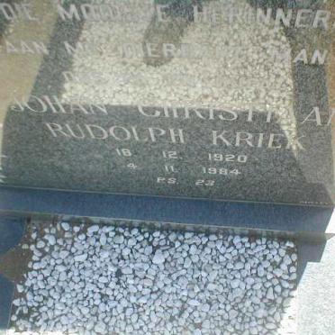 KRIEK Johan Christiaans Rudolf 1920-1984
