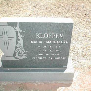 KLOPPER Maria Magdalena 1913-1982